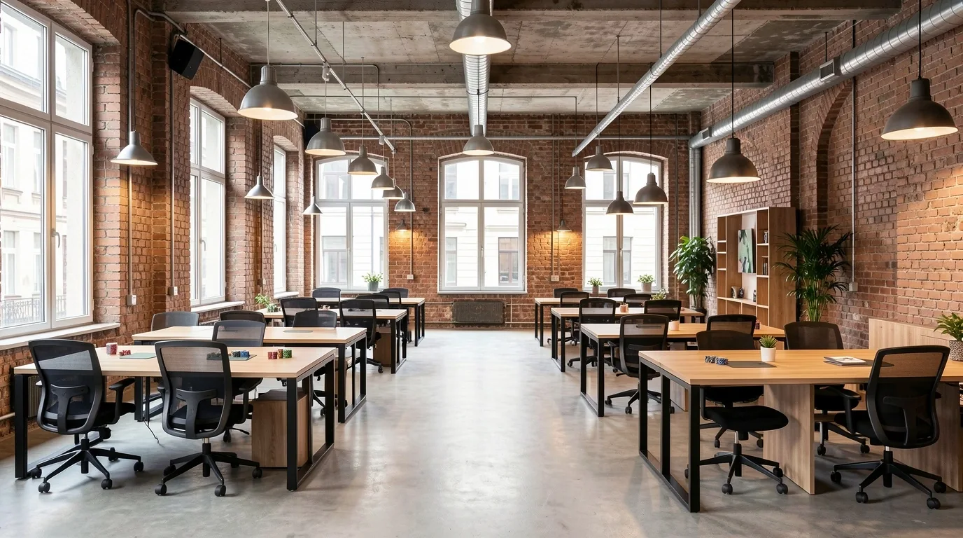 Wnętrze przestrzeni coworkingowej Capitals Houses przy ulicy Nowogrodzkiej w Warszawie