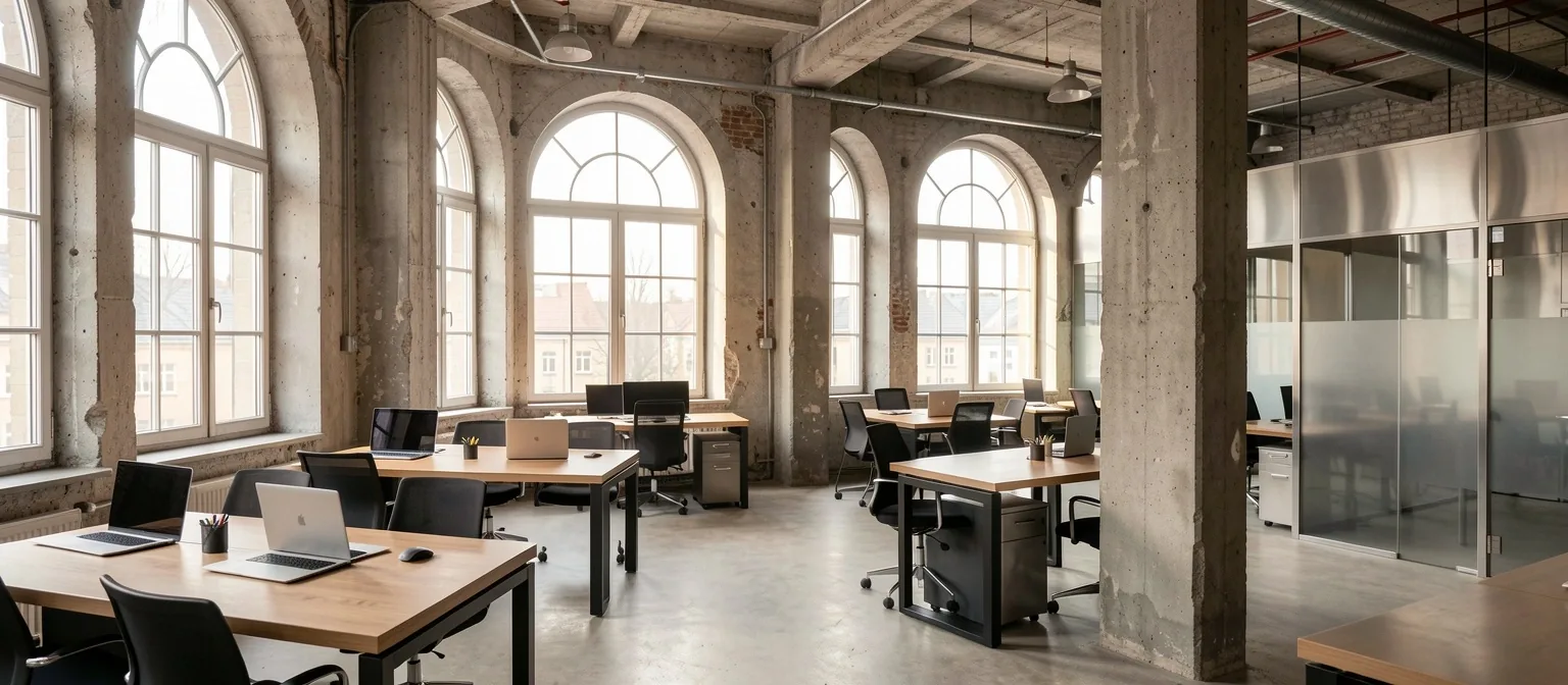 Wnętrze coworkingowe Capitals Houses przy ulicy Nowogrodzkiej w Warszawie